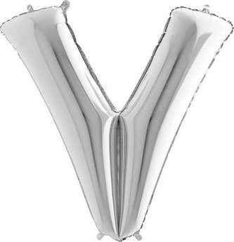 Foliové písmeno V stříbrné 102 cm