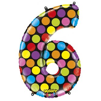 Nafukovací balónek číslo 6 barevný 102cm extra velký - Grabo