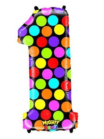 Nafukovací balónek číslo 1 barevný 102cm extra velký - Grabo