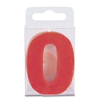 Svíčka ve tvaru číslice 0 - mini, červená - Stadter