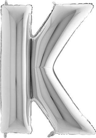 Foliové písmeno K stříbrné 102 cm