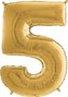 Nafukovací balónek číslo 5 zlatý 66cm - Grabo