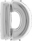 Foliové písmeno D stříbrné 102 cm