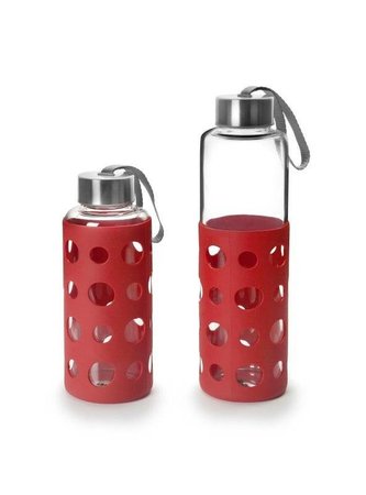 Skleněná láhev na pití červená 550ml - Ibili