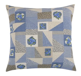 Polštářek EMA - patchwork modrý - 45x45 cm