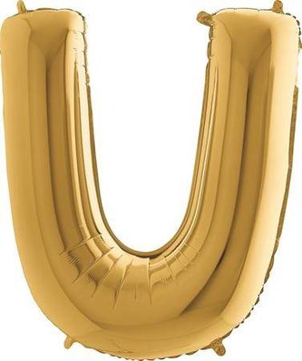 Foliové písmeno U zlaté 102 cm