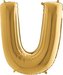 Foliové písmeno U zlaté 102 cm