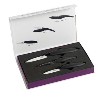 Keramické nože a škrabka Mastrad bílá - Mastrad