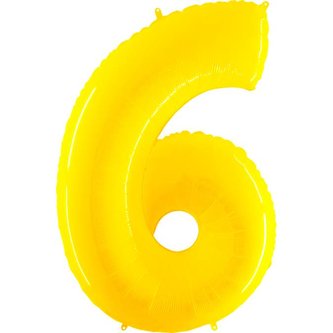 Nafukovací balónek číslo 6 žlutý 102cm extra velký - Grabo