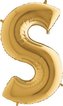 Foliové písmeno S zlaté 102 cm