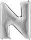 Foliové písmeno N stříbrné 102 cm
