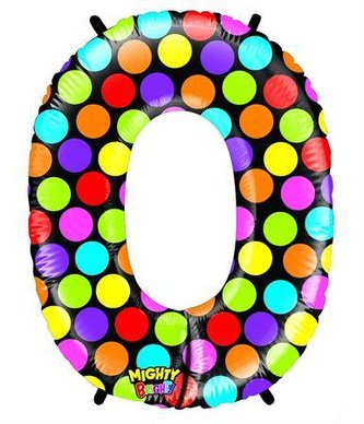 Nafukovací balónek číslo 0 barevný 102cm extra velký - Grabo