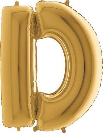 Foliové písmeno D zlaté 102 cm