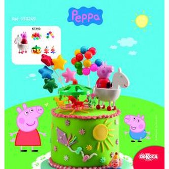 Dekorace na dort - Prasátko Peppa a kolotoč 11 cm