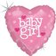 Foliový balonek srdce Baby girl 45 cm