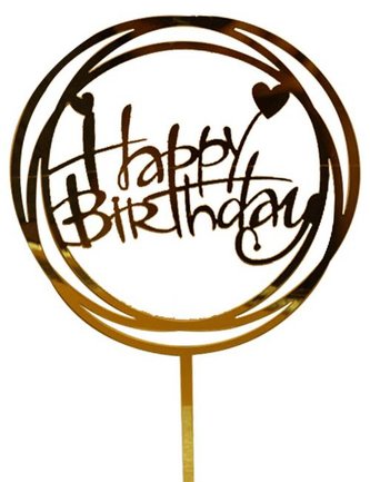 Zápich do dortu Happy Birthday v kruhu - Cakesicq