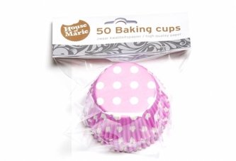 Papírový košíček na muffiny růžový puntíkovaný 50ks - House of Marie