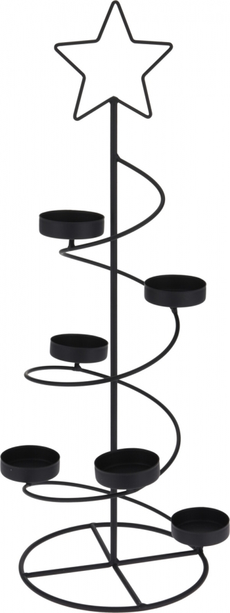 Kovový svícen s hvězdou 50x17,5 cm