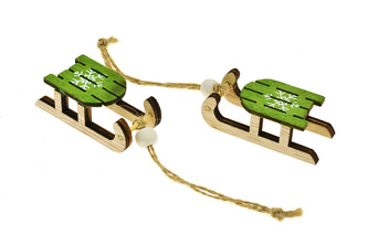 3D Vánoční ozdoby sáně 2 ks