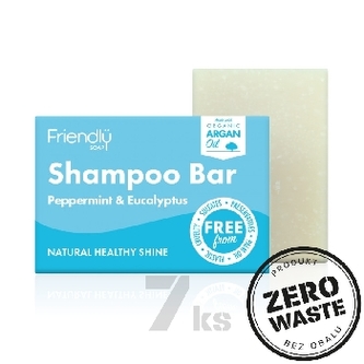 Friendly Soap přírodní mýdlo na vlasy máta a eukalyptus 7ks zero waste balení
