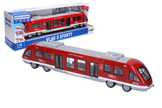 Vlak s efekty, městská doprava 44cm, červený