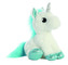 Plyšový jednorožec sedící bílo/modro/třpytivý 30 cm