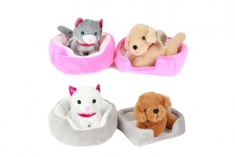 Zvířátko v pelíšku plyš 4 barvy 22x24cm 24m+ Zvířátko v pelíšku plyš 4 barvy 22x24cm 24m+