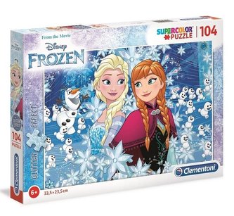 Puzzle Supercolor Glitter 104 dílků Frozen