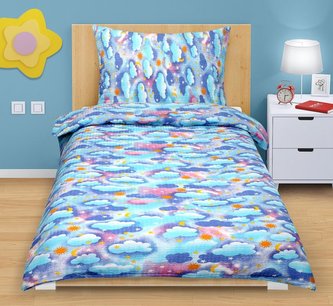 Povlečení krepové Junior - obloha - dětský motiv - 140x200, 70x90 cm