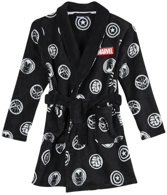 Dětský župan Marvel|Avengers: Heroes Icon Logo (10 let) černý polyester