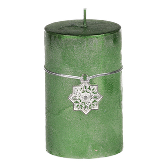 Svíčka vánoční, zelená barva. 245g vosku.