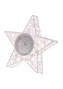 Svícen ve tvaru hvězdy - bílý 3D