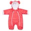 Zimní kojenecká kombinéza s kapucí a oušky New Baby Pumi red raspberry - velikost 68 (4-6m)