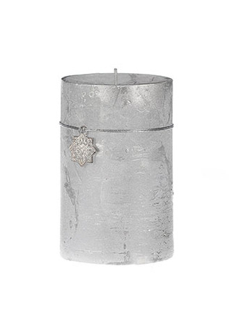 Svíčka vánoční, stříbrná barva. 713g vosku
