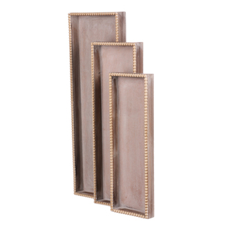 Tác dřevěný, obdélník. Cena za 1 sadu (3ks).