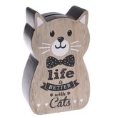 Dřevěná kasička - kočka , 6/54