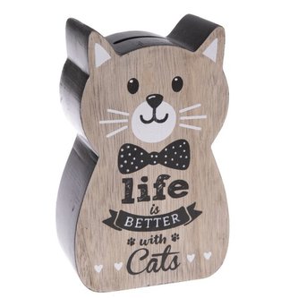 Dřevěná kasička - kočka , 6/54