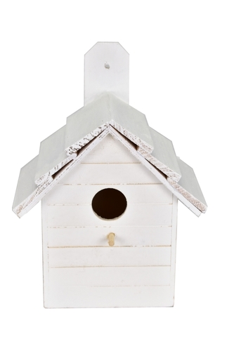 Ptačí budka bílá, dřevěná