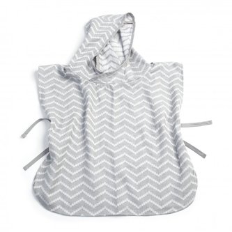 Mušelínové PONCHO M Silver Grey