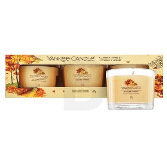 Yankee Candle Sada votivních svíček ve skle Autumn Sunset 3 x 37 g unisex