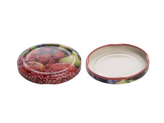 ZAVAŘOVACÍ VÍČKA MALÁ, POTISK OVOCE 10KS NEW