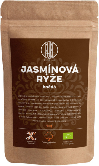 BrainMax Pure Rýže, hnědá, Jasmínová BIO, 1kg