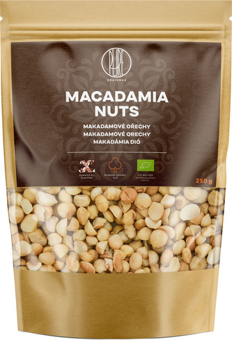 BrainMax Pure Makadamové ořechy BIO, 250 g
