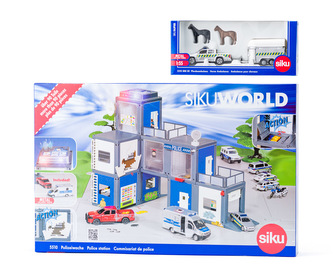 SIKU World - policejní stanice a auto pro přepravu koní