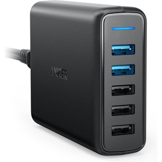 Anker PowerPort 5 multiportová nabíječka černá