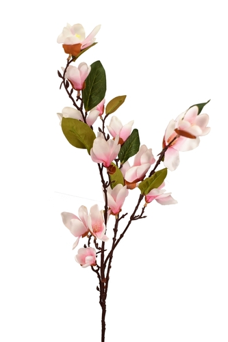 Umělá větvička Magnolie 93 cm, růžová