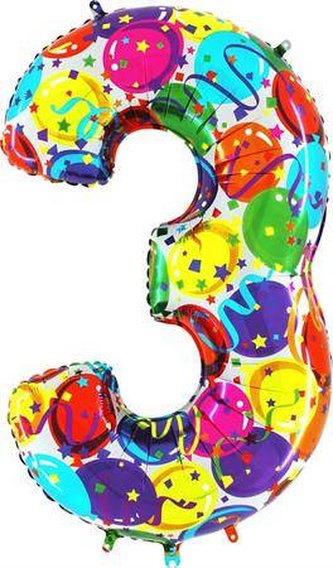 Foliová číslice - balonková 3