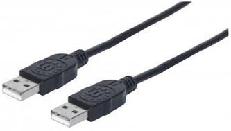 MANHATTAN kabel USB 2.0, Type-A Male to Type-A Male, 3m, Black