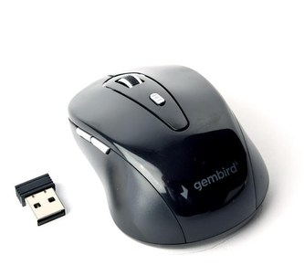 GEMBIRD myš MUSW-6B-01, černá, bezdrátová, USB nano receiver