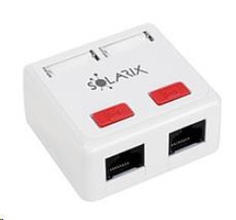 Solarix Zásuvka CAT5E UTP 2 x RJ45 na omítku bílá SX288-5E-UTP-WH
